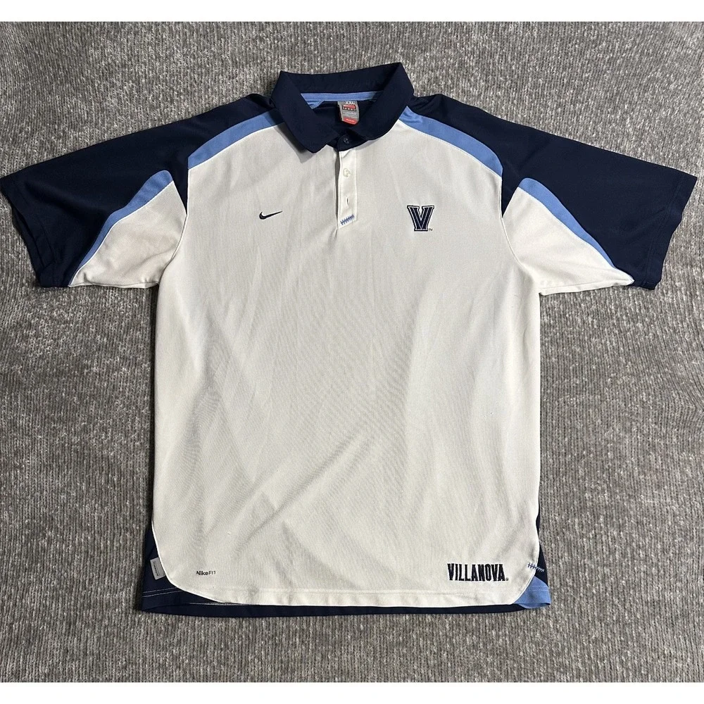 Vintage Villanova Polo Shirt Mens 2XL White Wildcats NCAA Basketball Nike Y2K